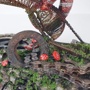 Chameleon Undergrowth. hight 23cm. Mixed media sculpture.